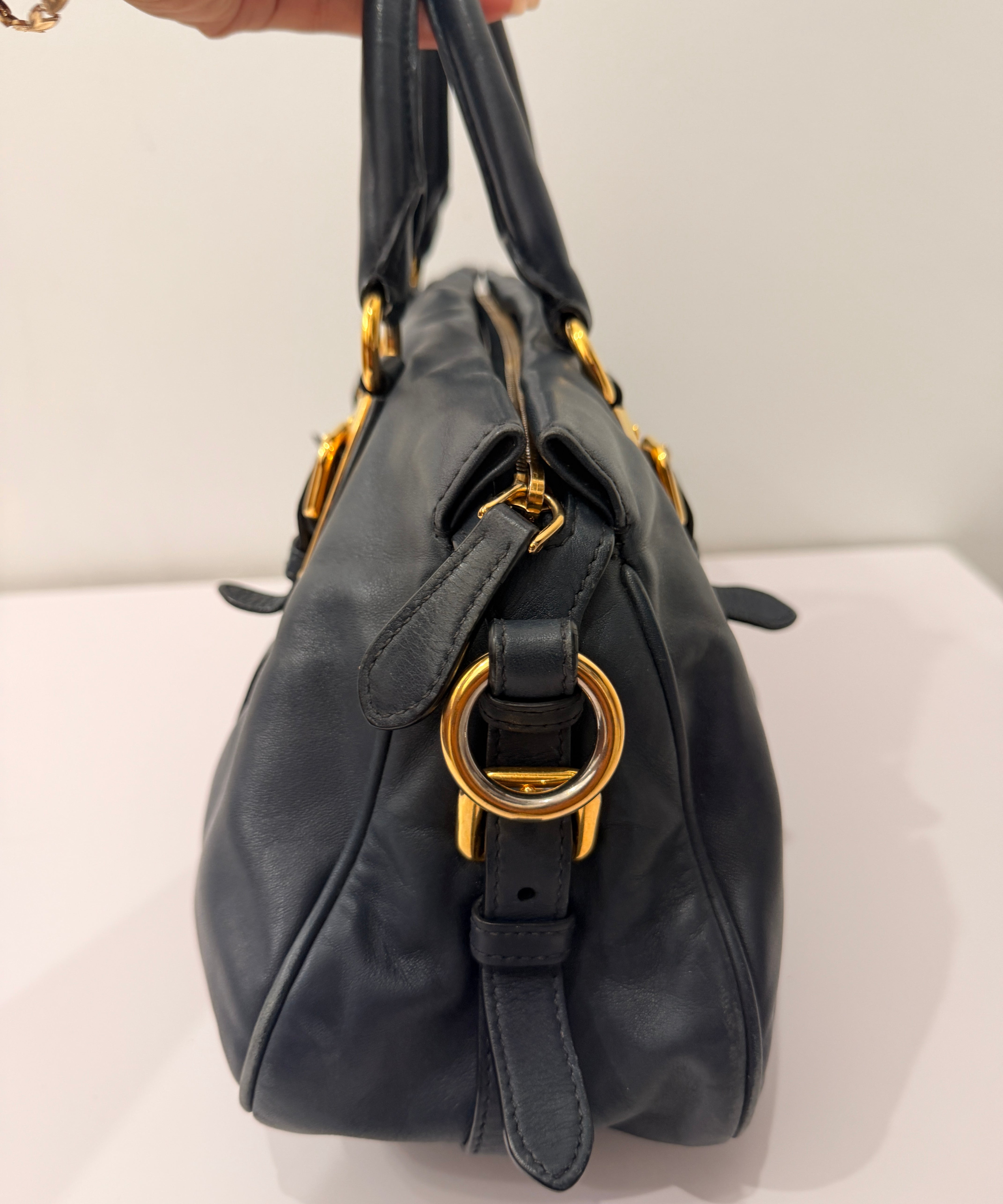 Navy Blue Prada Shoulder Bag