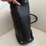 Black Pebbled Leather Prada Bowling Bag