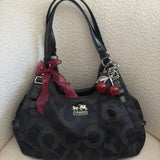 Coach Black Canvas Maggie Bag