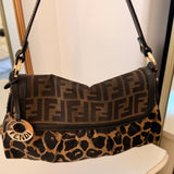 Fendi Zucca / Leopard Chef Shoulder Bag