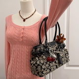 Coach Grey Signature Hamptons Carry-All Bag