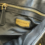 Miu Miu Black Studded Quilted Hobo Bag