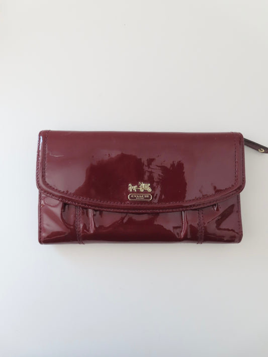 Coach Red Patent Leather Wallet