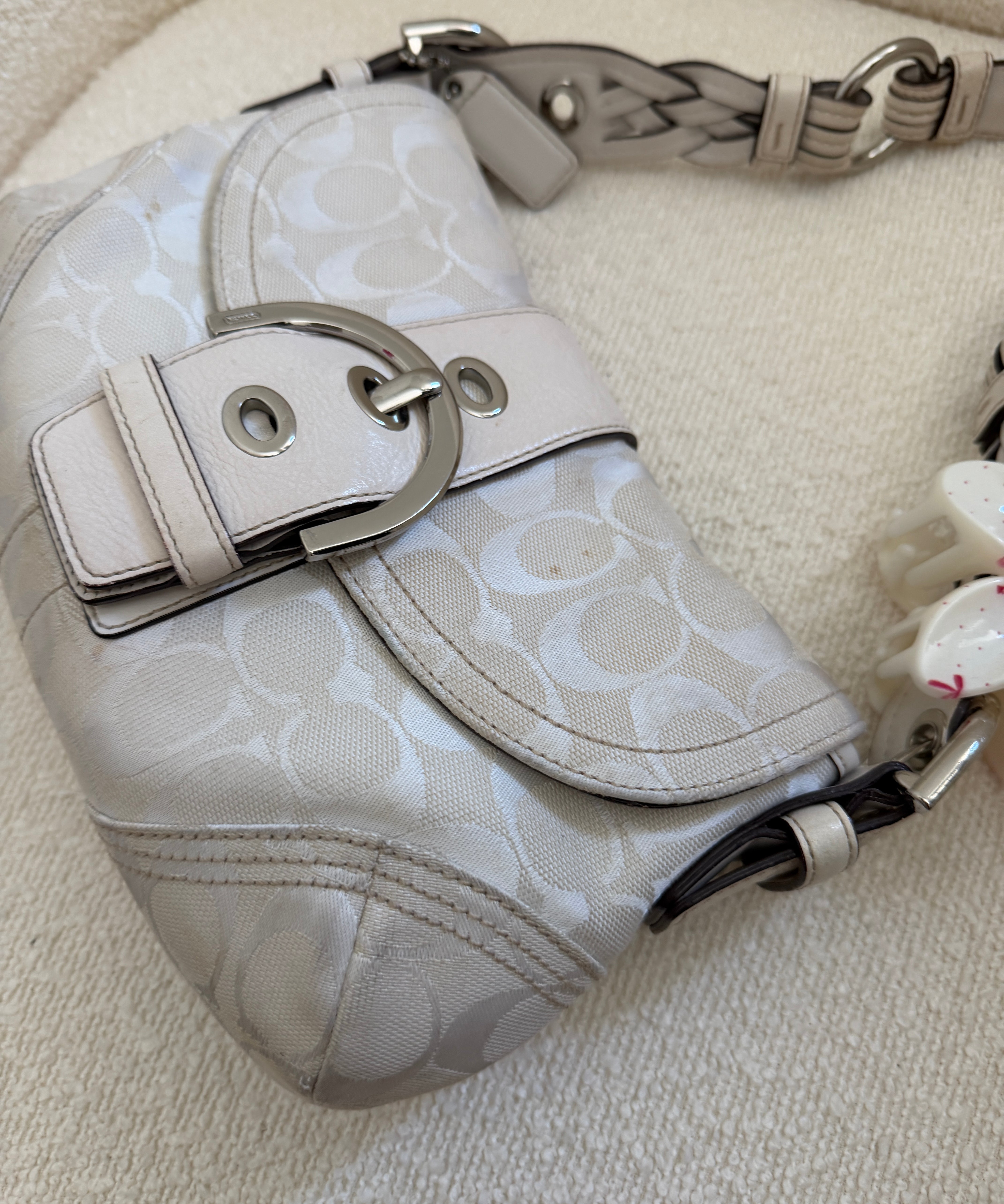 Coach White Canvas Mini Soho Bag