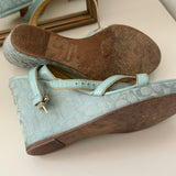 Coach Blue Peep-Toe Cathleen Wedges (7)
