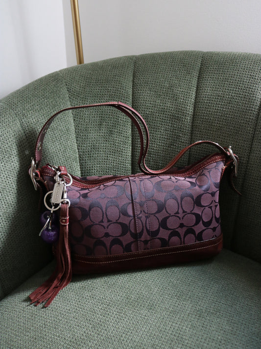 Coach Purple Monogram Shoulder Bag