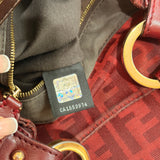 Burgundy Fendi Zucca Chef Shoulder Bag