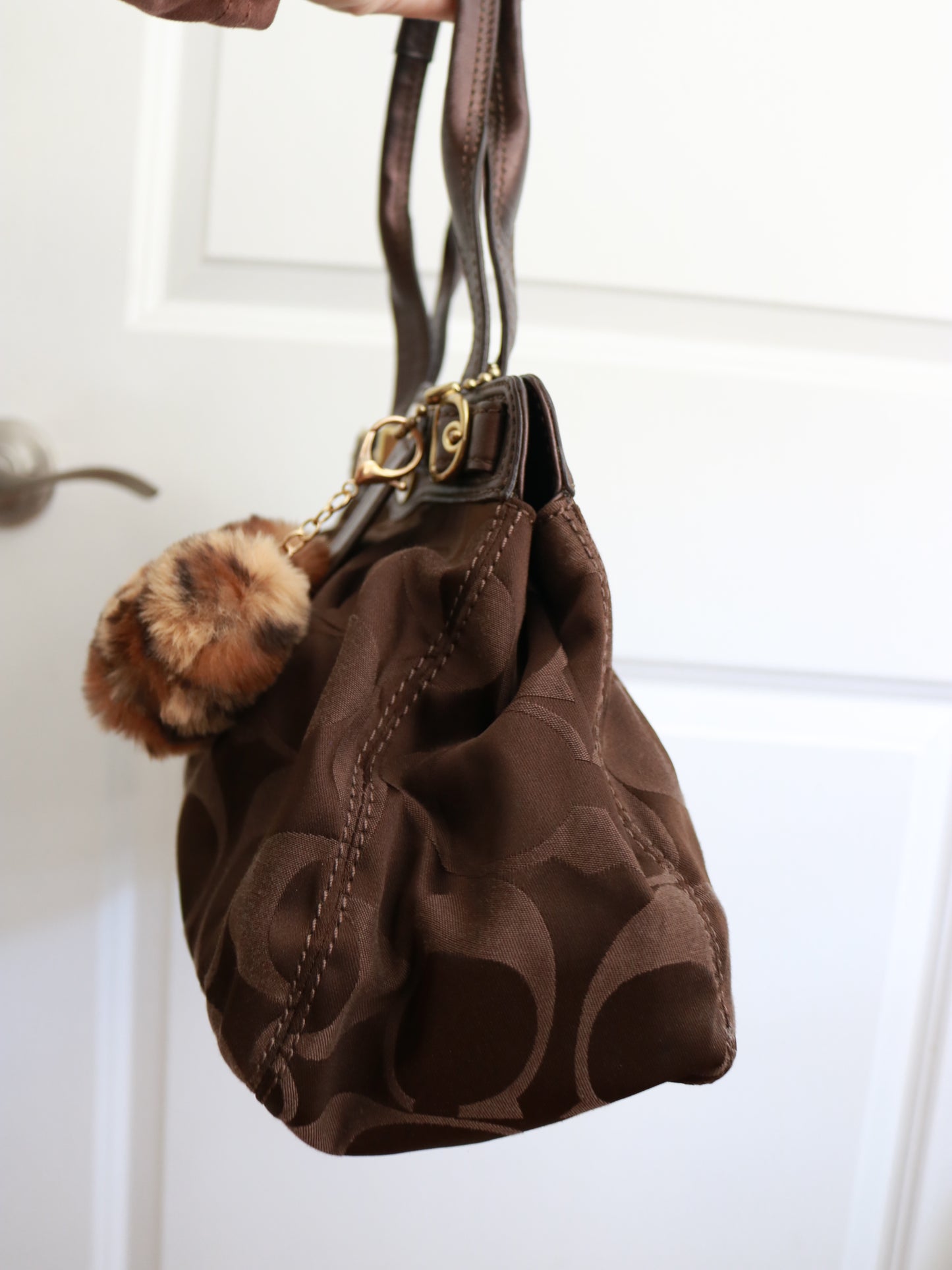 Coach Brown Garnett Turnlock Bag