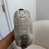 Silver Signature Coach Mini Zoe Bag