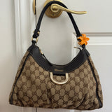 Brown Gucci Mini D-Ring Shoulder Bag