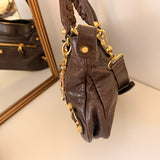 Balenciaga Brown Classic City Mini Leather Gold Hardware Bag