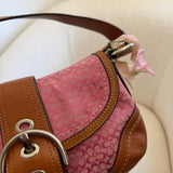 Rare Coach Pink Mini Soho with Brown Trim