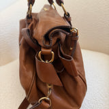 Miu Miu Brown Vitello Lux 2-Way Leather Hand Bag