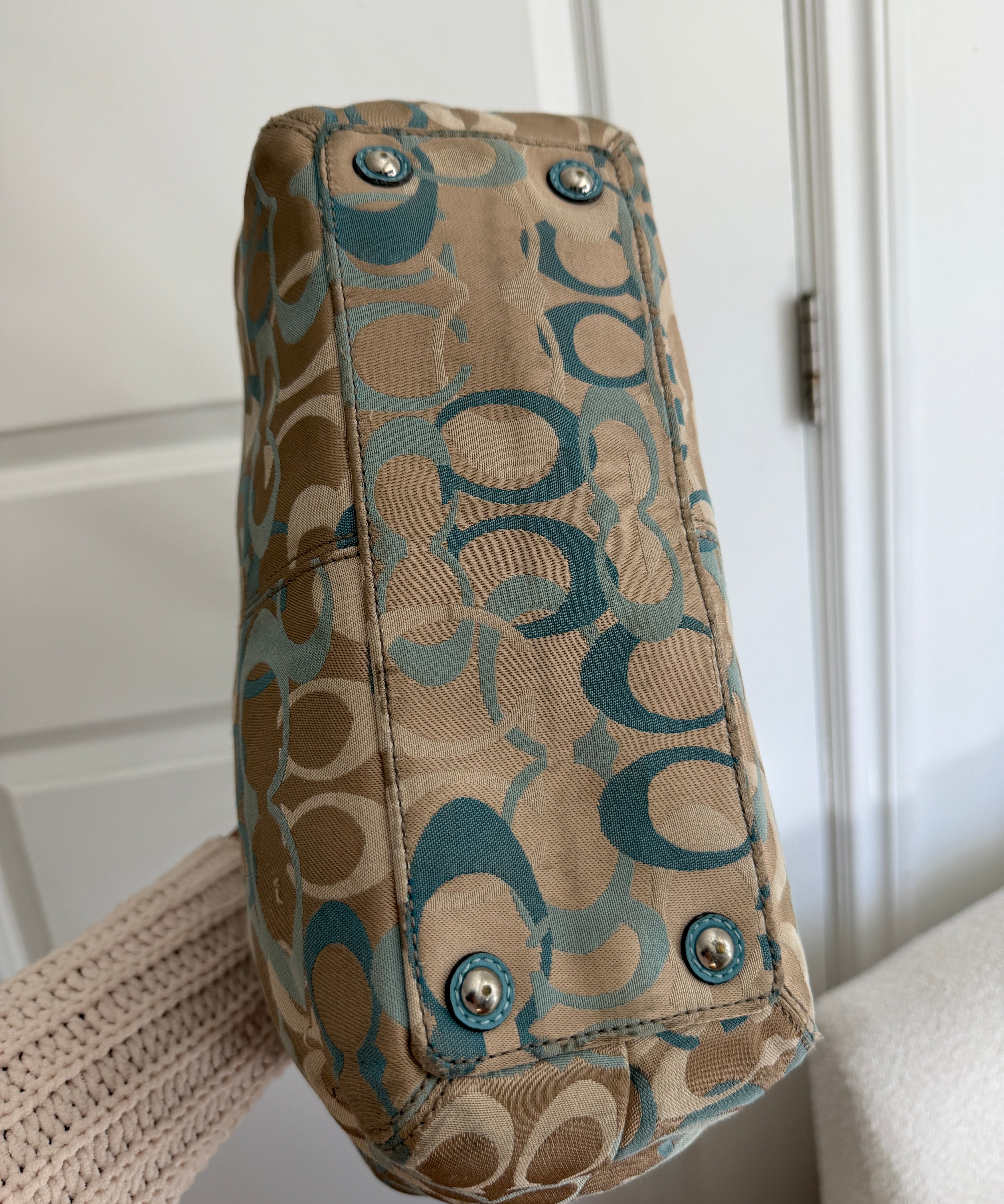 Coach Blue Optic Soho Tote Bag