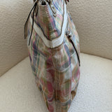 Coach Plaid Madras Poppy Tote Bag