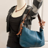 Coach Blue Leather Shoulder Bag