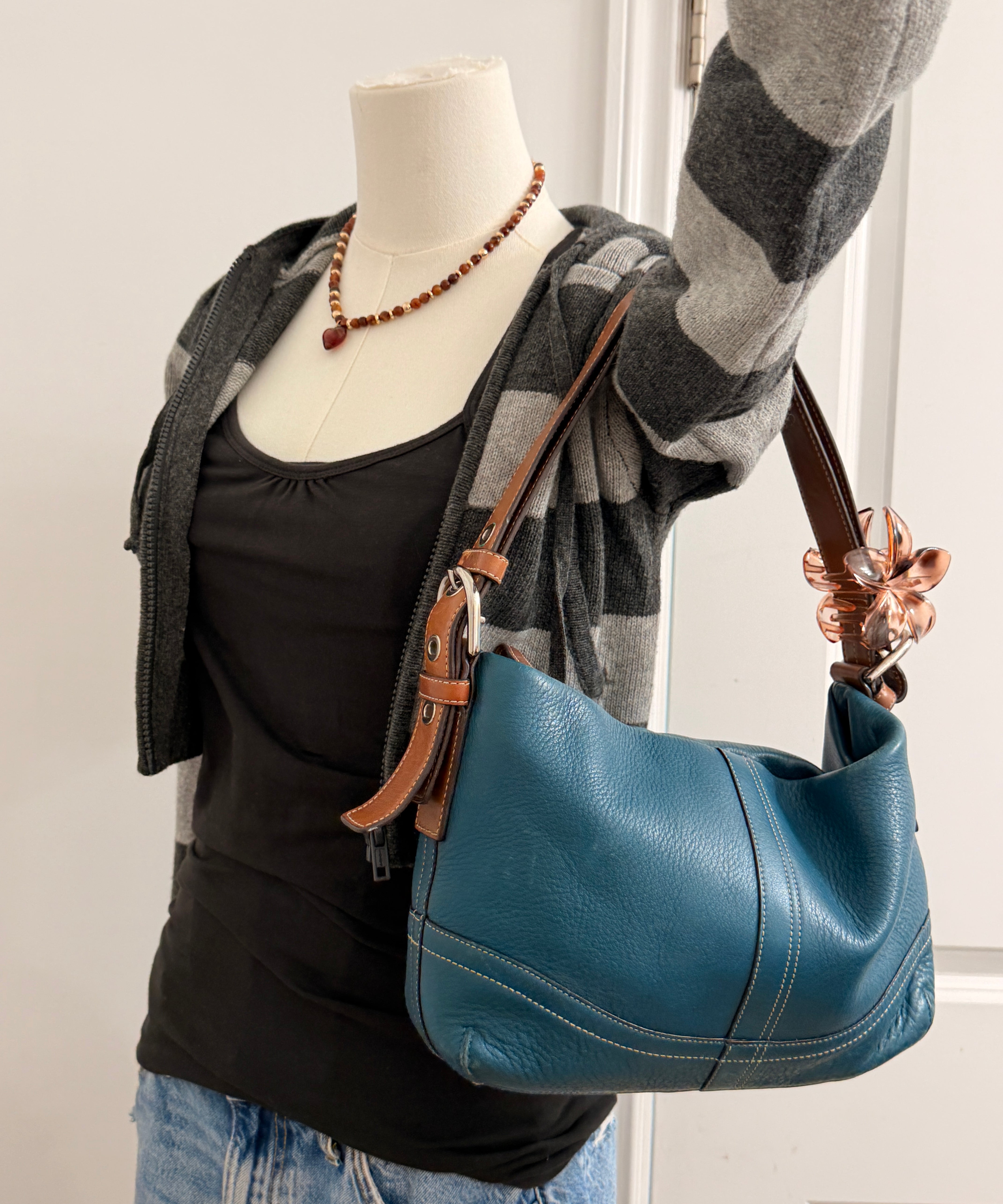 Coach Blue Leather Shoulder Bag