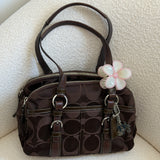 Rare Brown Signature Bonnie Satchel Bag