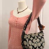 Coach Grey Monogram Shoulder Bag