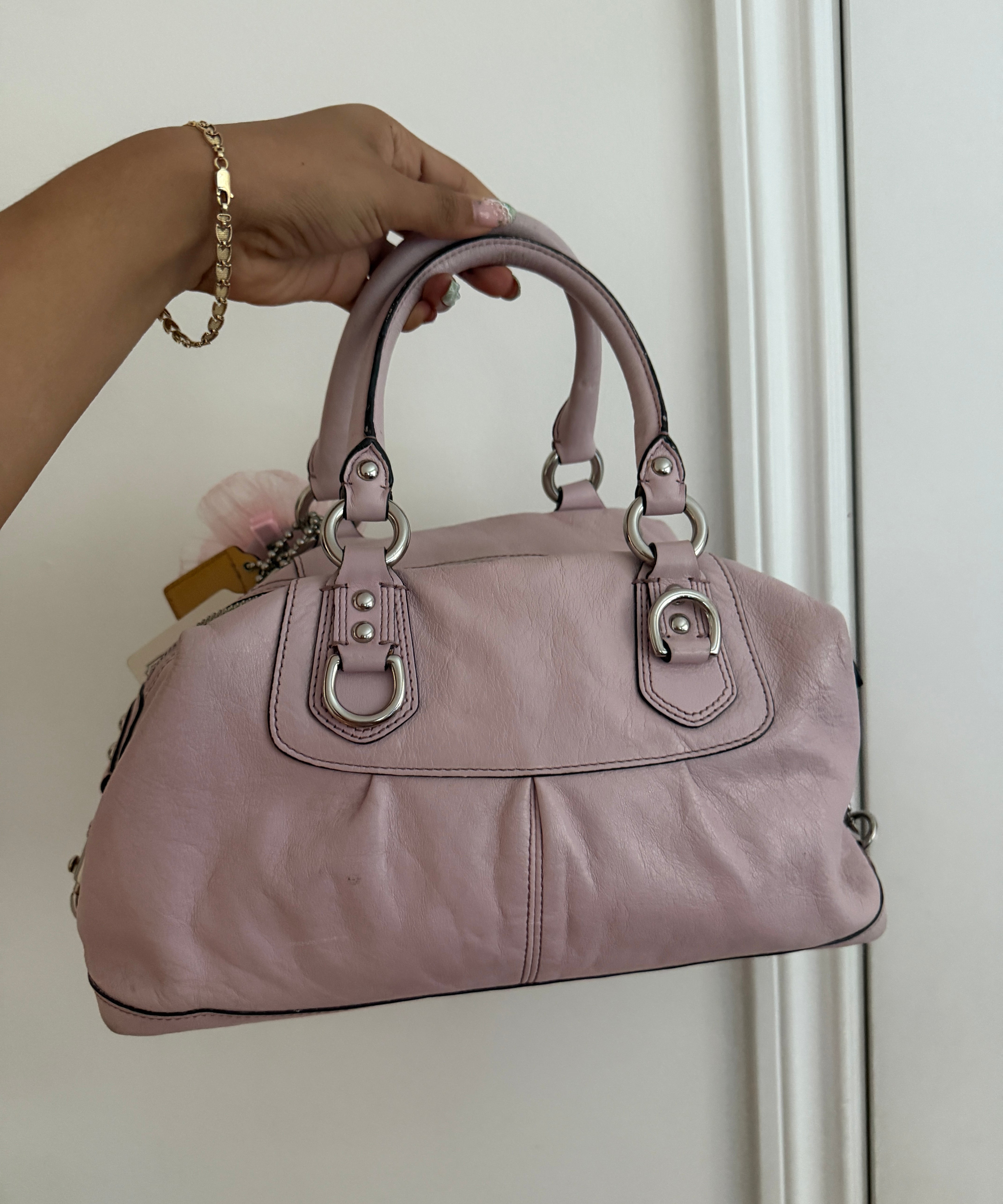 Lilac Coach Leather Sabrina Madison Bag