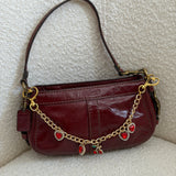 Coach Red Patent Leather Micro Zoe Bag