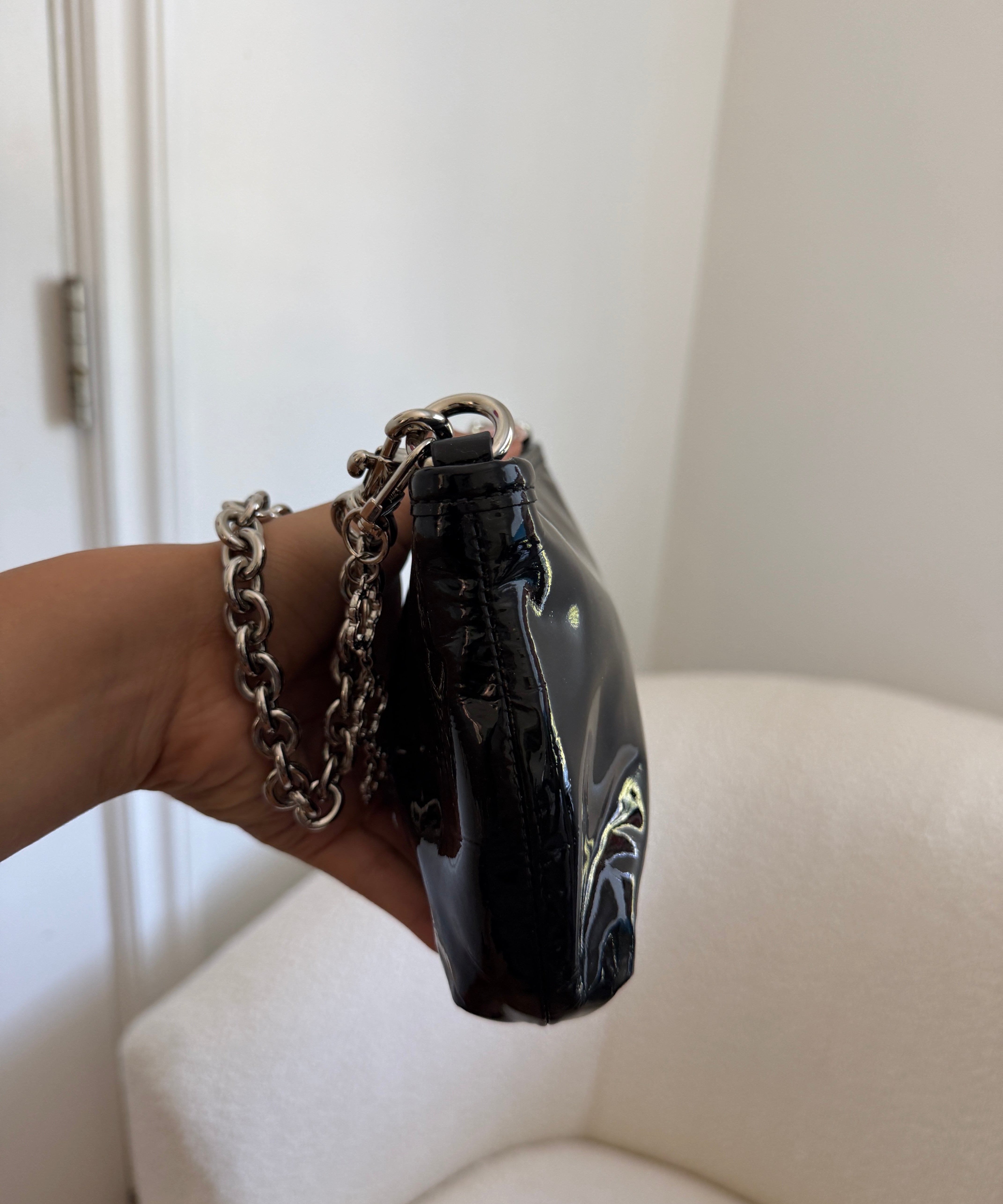 NWT Coach Black Patent Madison Mini Bag