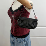 Coach Black Monogram Micro Zoe Bag