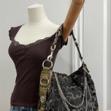 Grey Coach Canvas Large Carly Bag