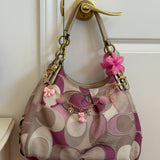 Coach Pink Optic Print Maggie Bag