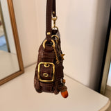 Coach Brown Patchwork Micro Zoe Bag