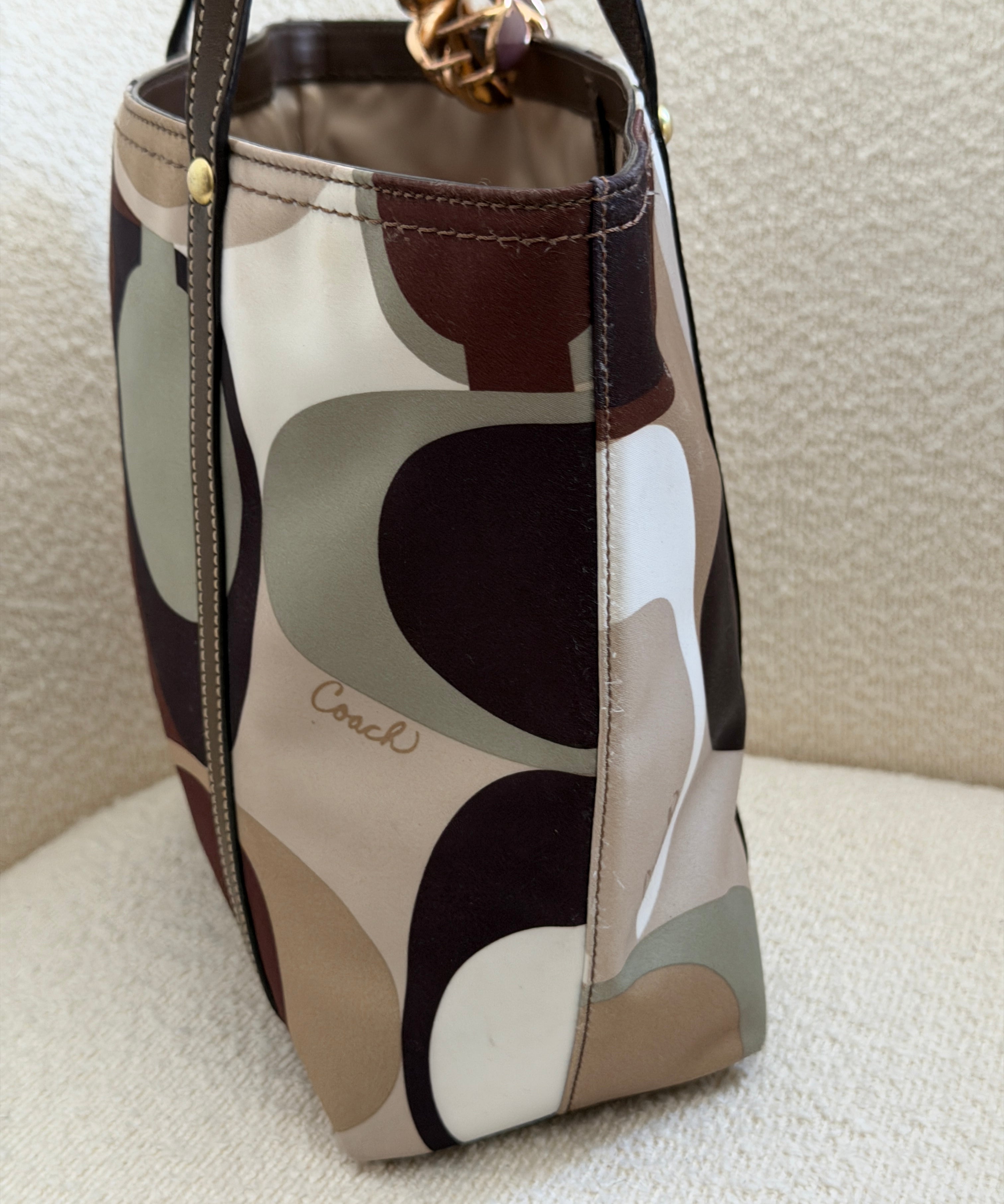 Coach Multicolor Scarf Print Tote Bag