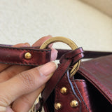 Red Shimmer Fendi Zucca Chef Shoulder Bag