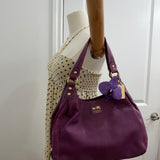 Coach Purple Leather Maggie Bag