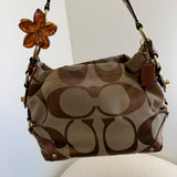 Coach Brown Signature Medium Carly Bag