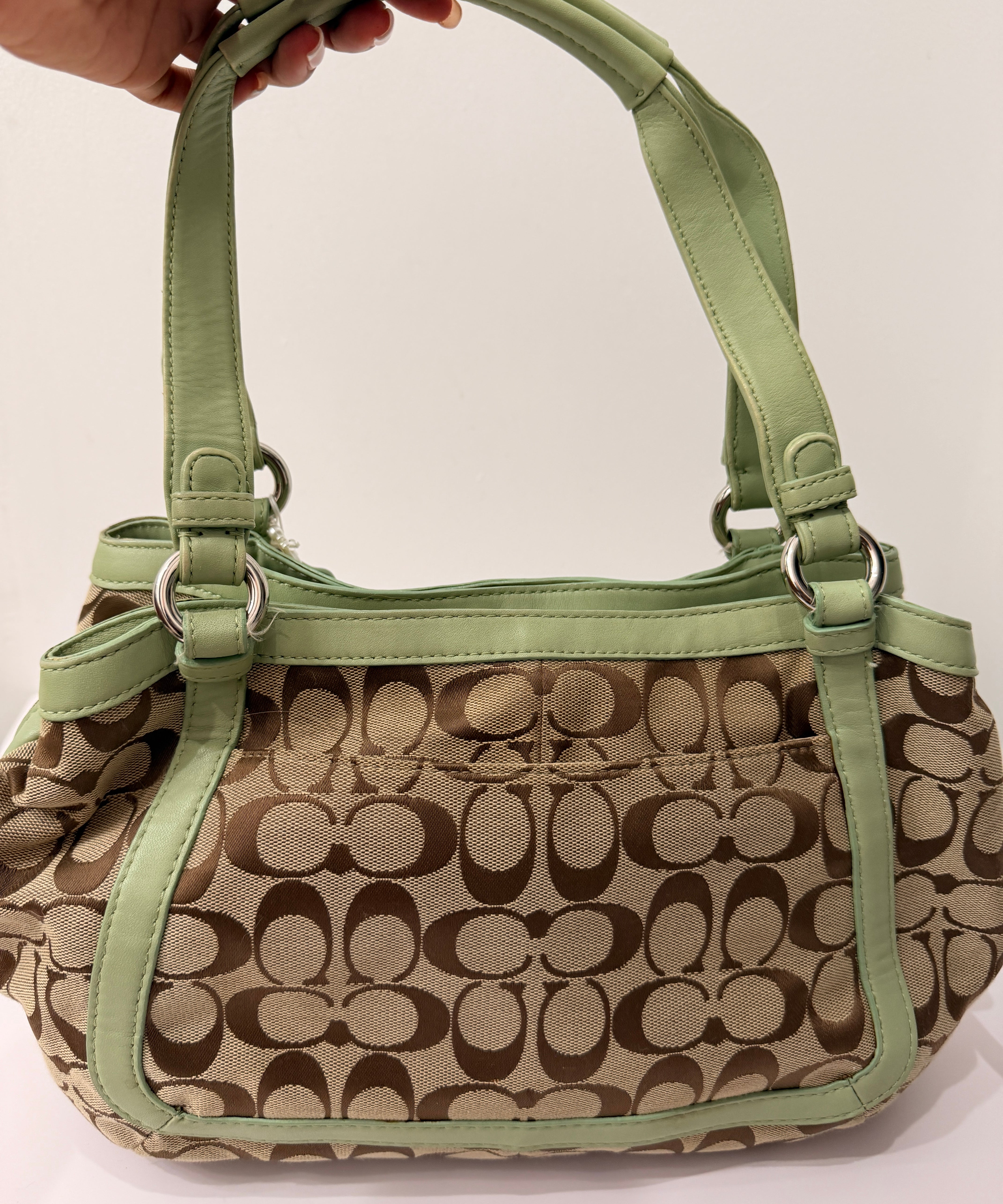 Coach Green Trim Penelope Tote Bag