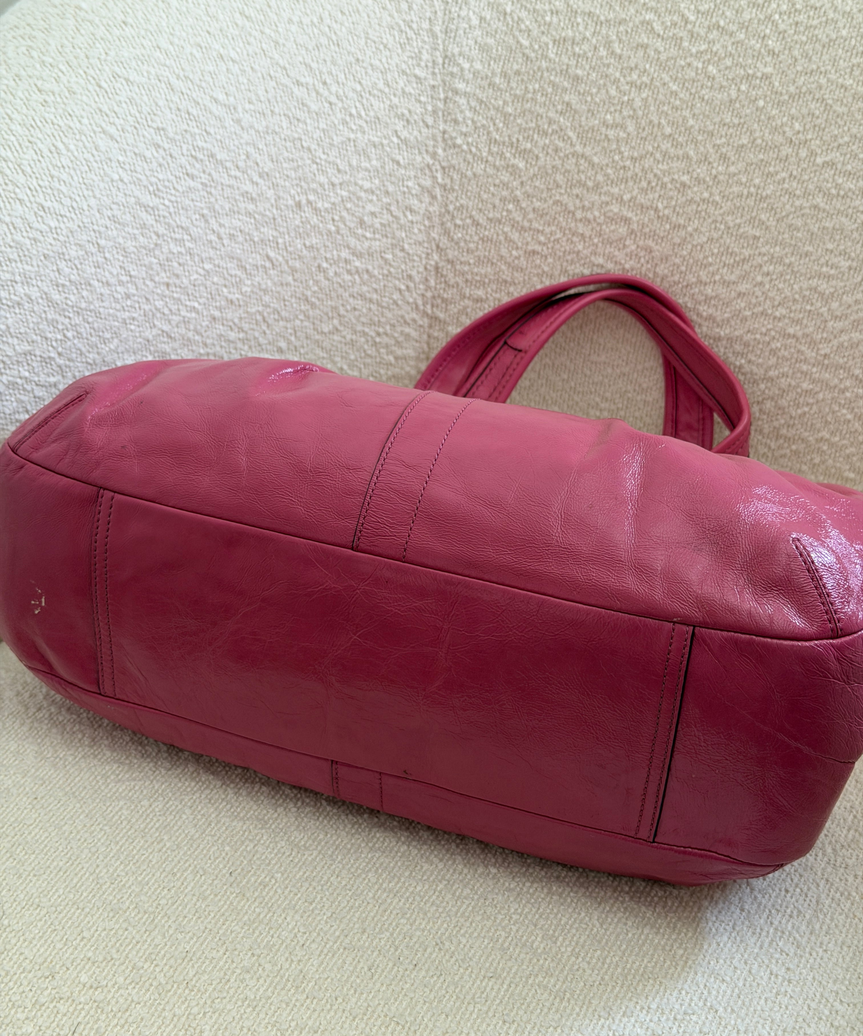 Coach Pink Canvas Ergo Kisslock Bag