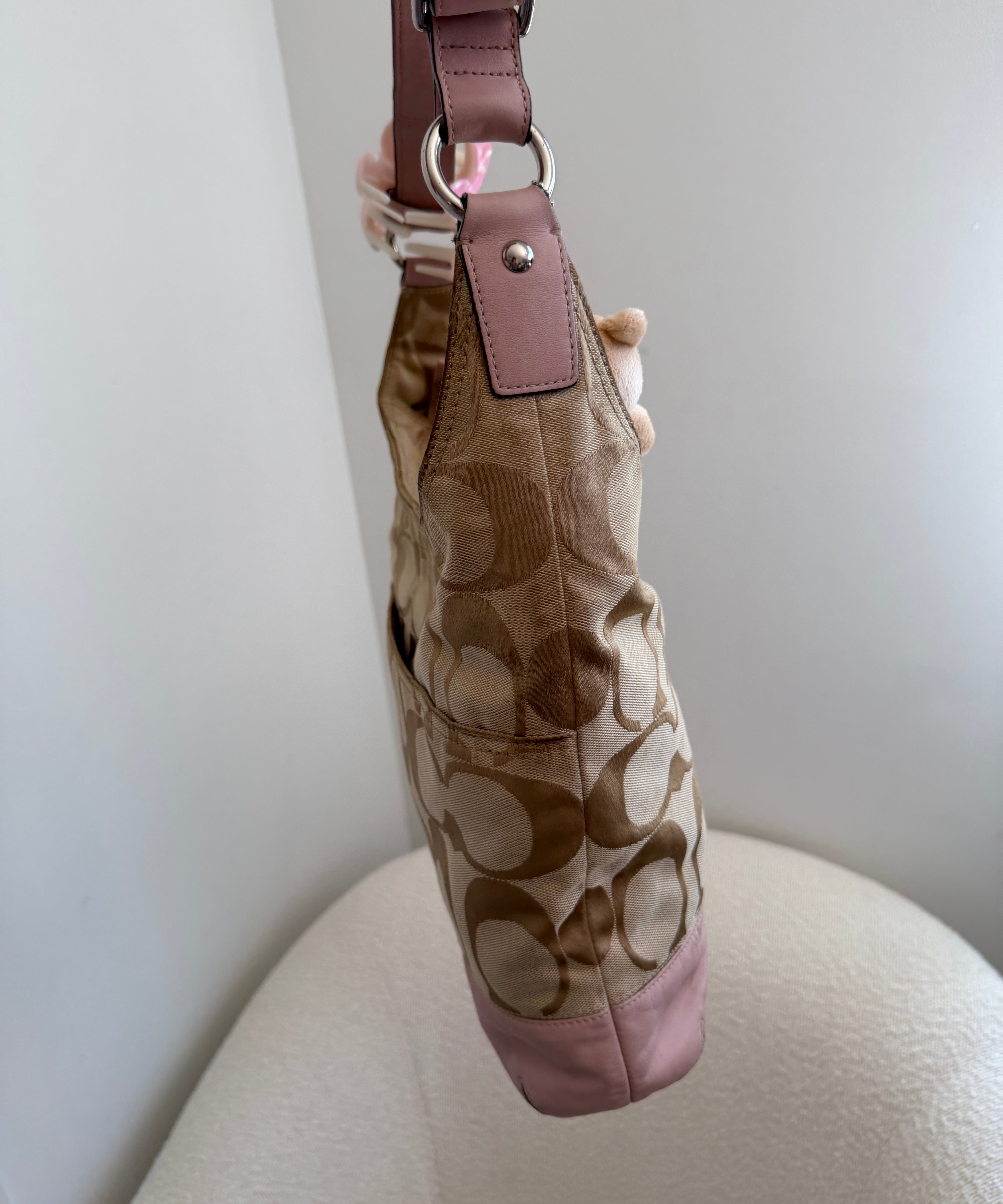 Rare Pink Coach Signature Shoulder Bag
