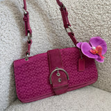 Rare Coach Pink Signature Demi Flap Bag