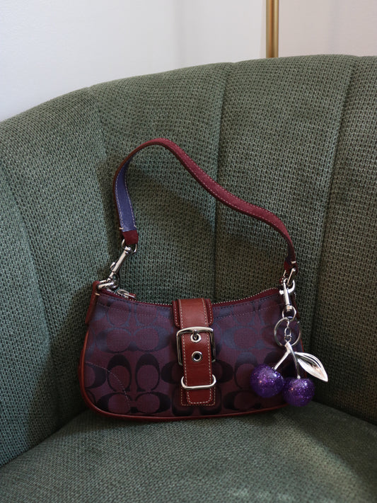 Rare Coach Purple Demi Hamptons Buckle Bag