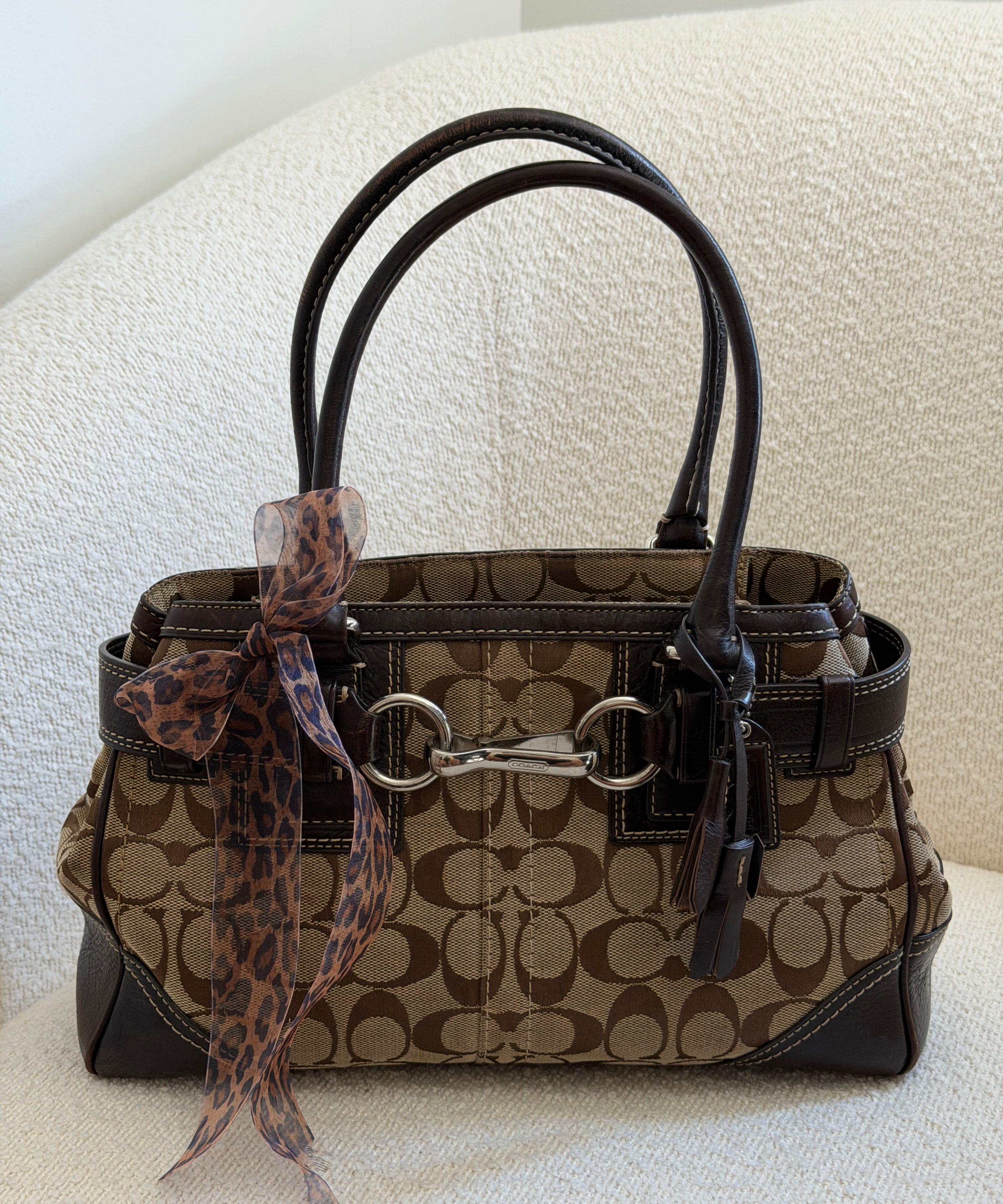 Coach Brown Signature Hamptons Carry-All Bag