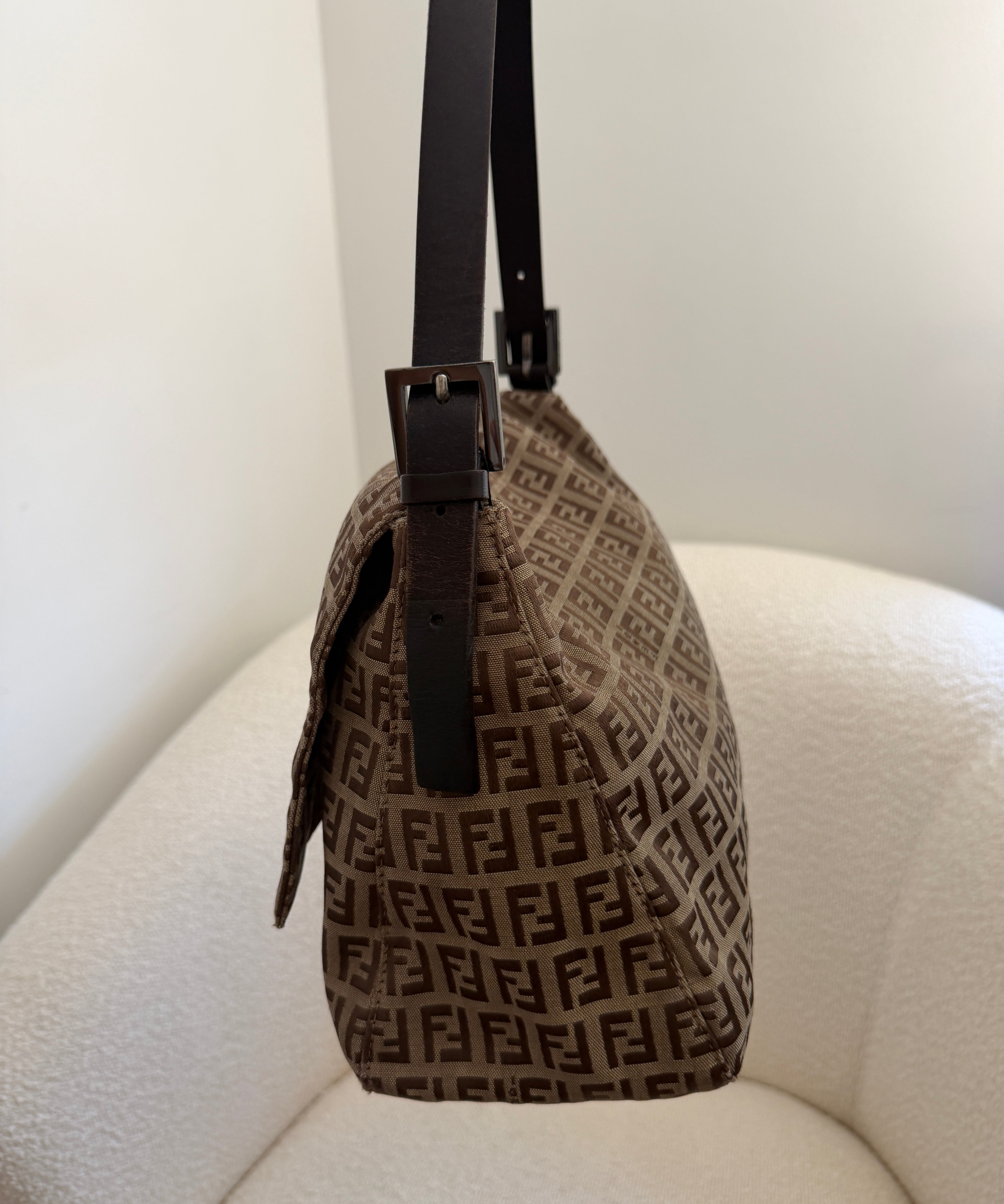 Fendi Signature Brown Mamma Baguette Bag