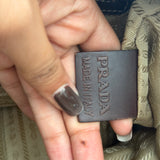 Brown Prada Jacquard Canvas Shoulder Bag