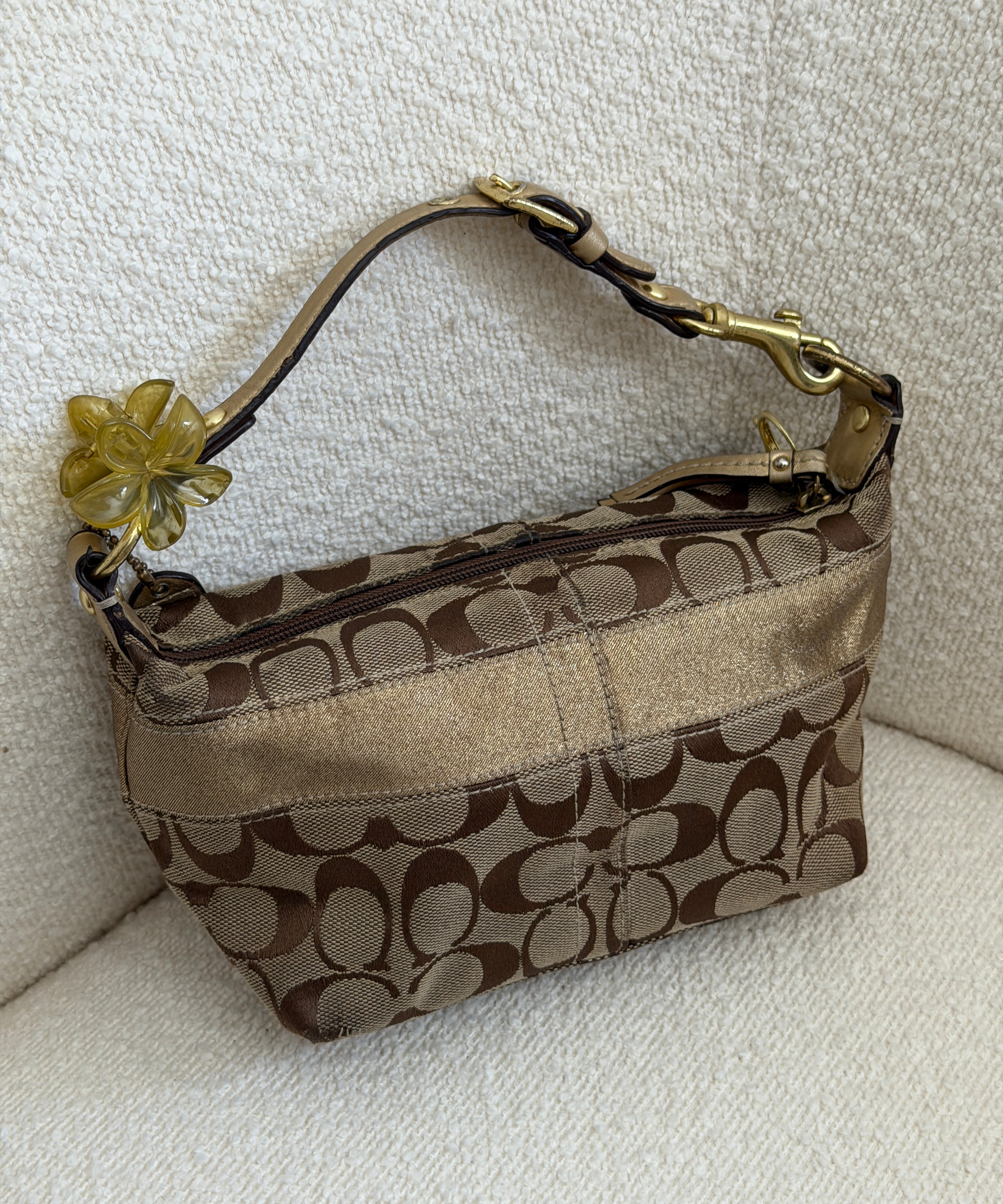 Coach Flower Applique Pochette Bag