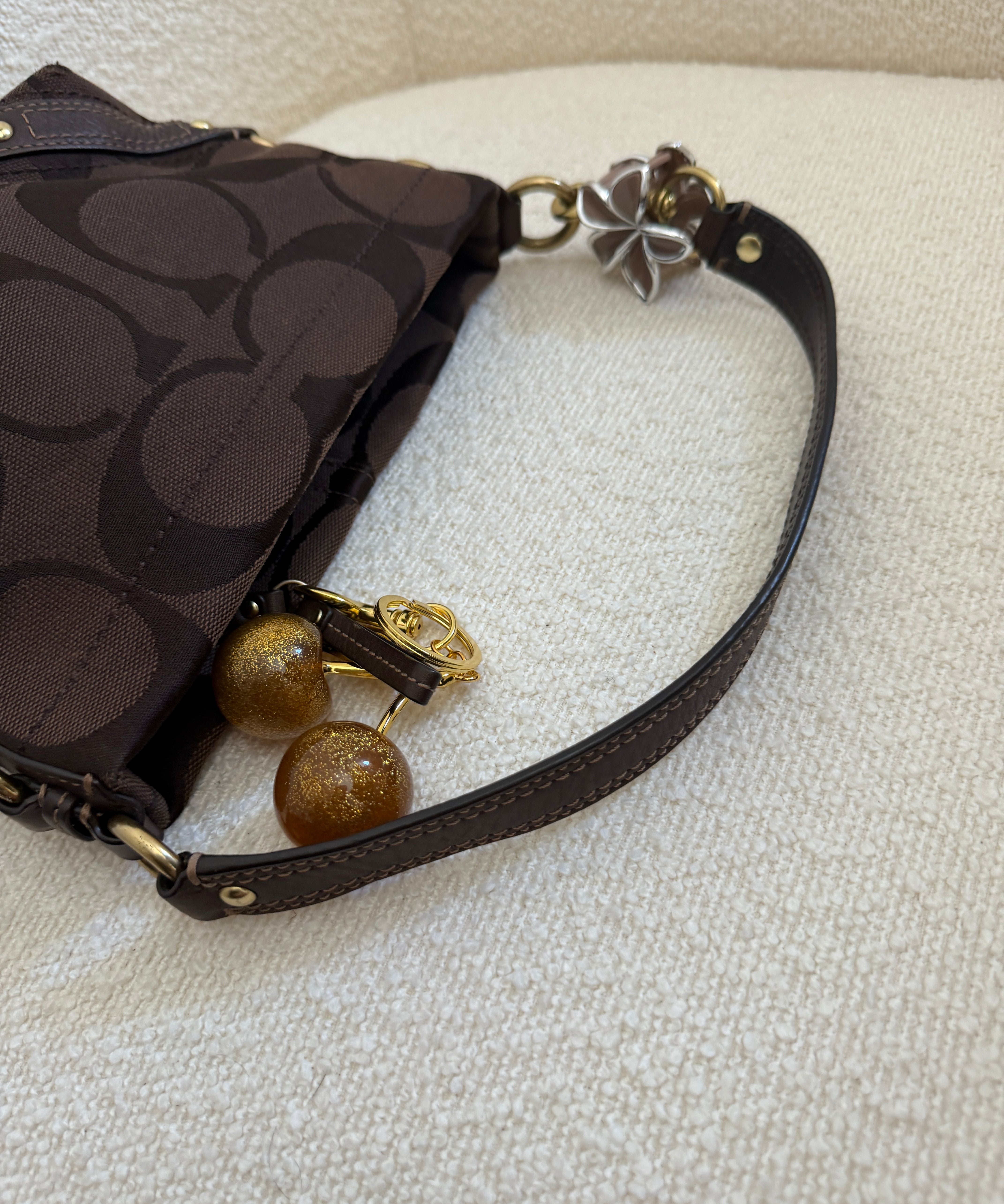 Chocolate Brown Canvas Small Carly Bag