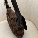 Coach Brown Signature Turnlock Ergo Flap Bag
