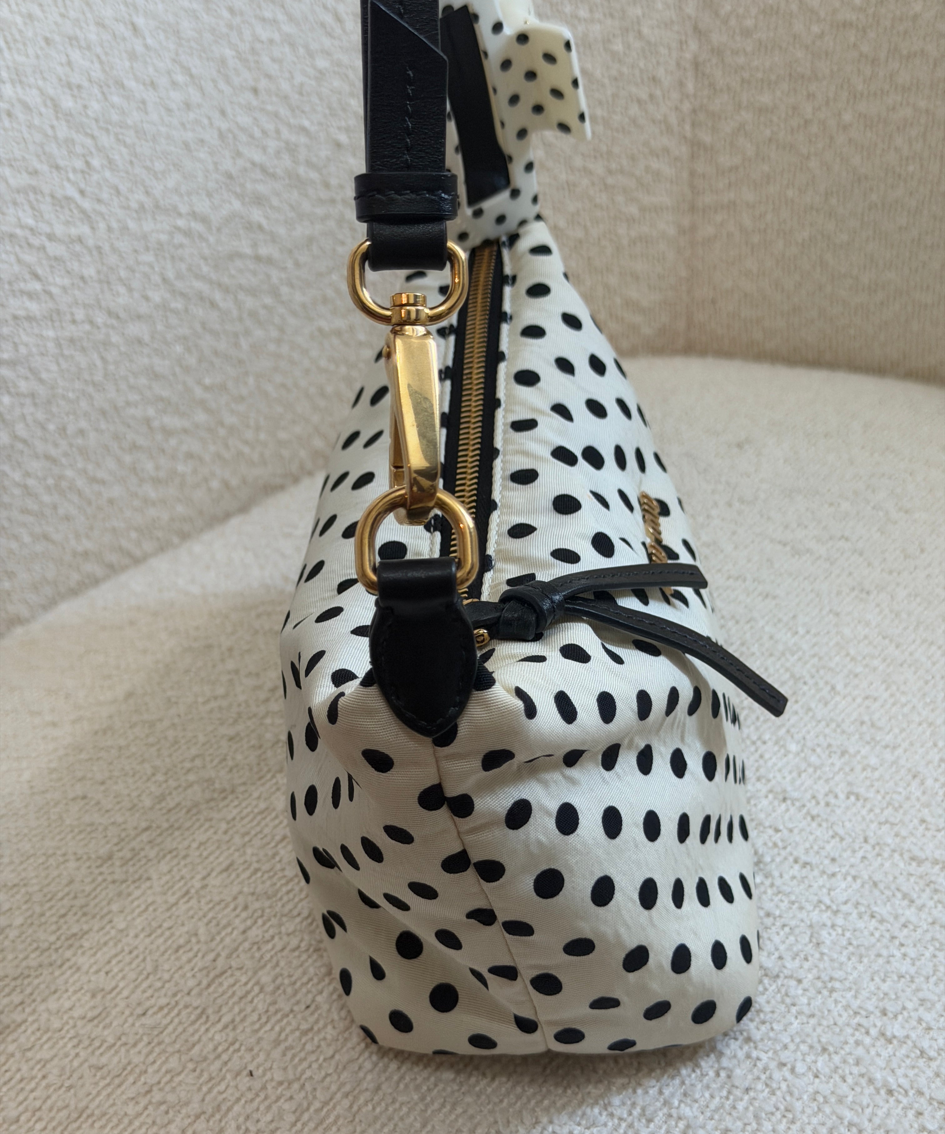 Rare White Miu Miu Polka Dot Spirit Mini Bag