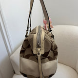 Coach White Stripe Signature Satchel Bag