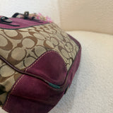 Coach Purple Suede Trim Signature Gallery Tote Bag