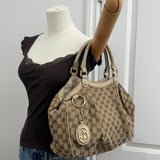 Beige Gucci GG Sukey Tote Bag