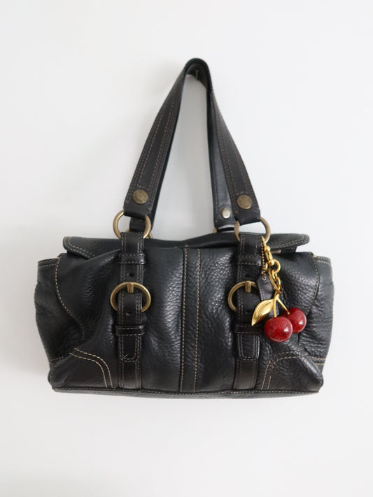 Coach Black Chelsea Monogram Bowler Satchel